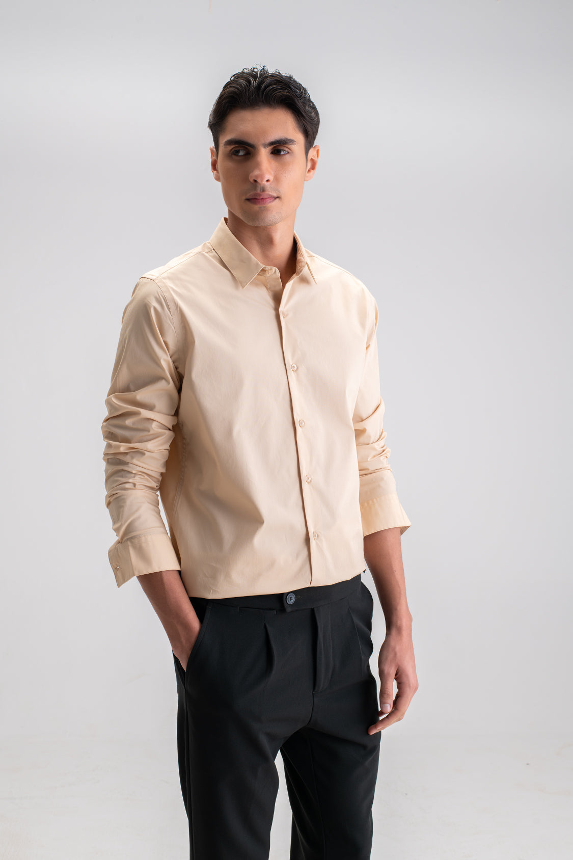SLIM FIT CASUAL PLAIN SHIRT