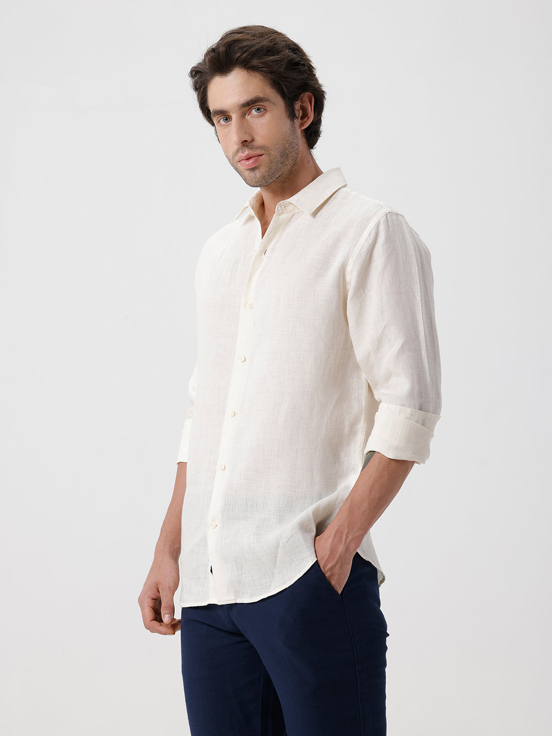100% PURE LINEN FULL SLEEVE SHIRT
