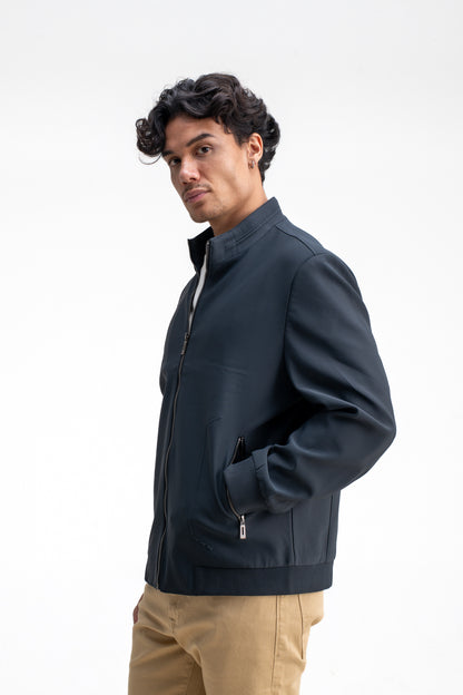 MANDARIN COLLAR PLAIN JACKET