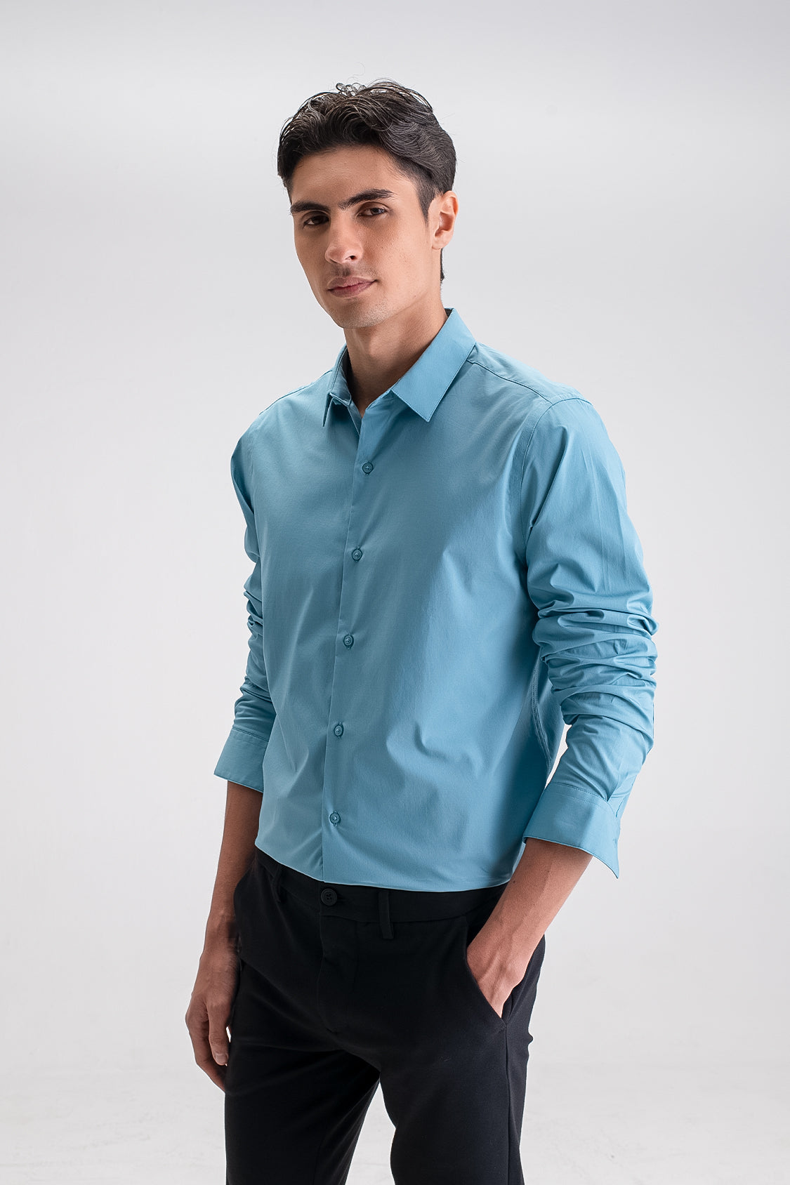 SLIM FIT CASUAL PLAIN SHIRT