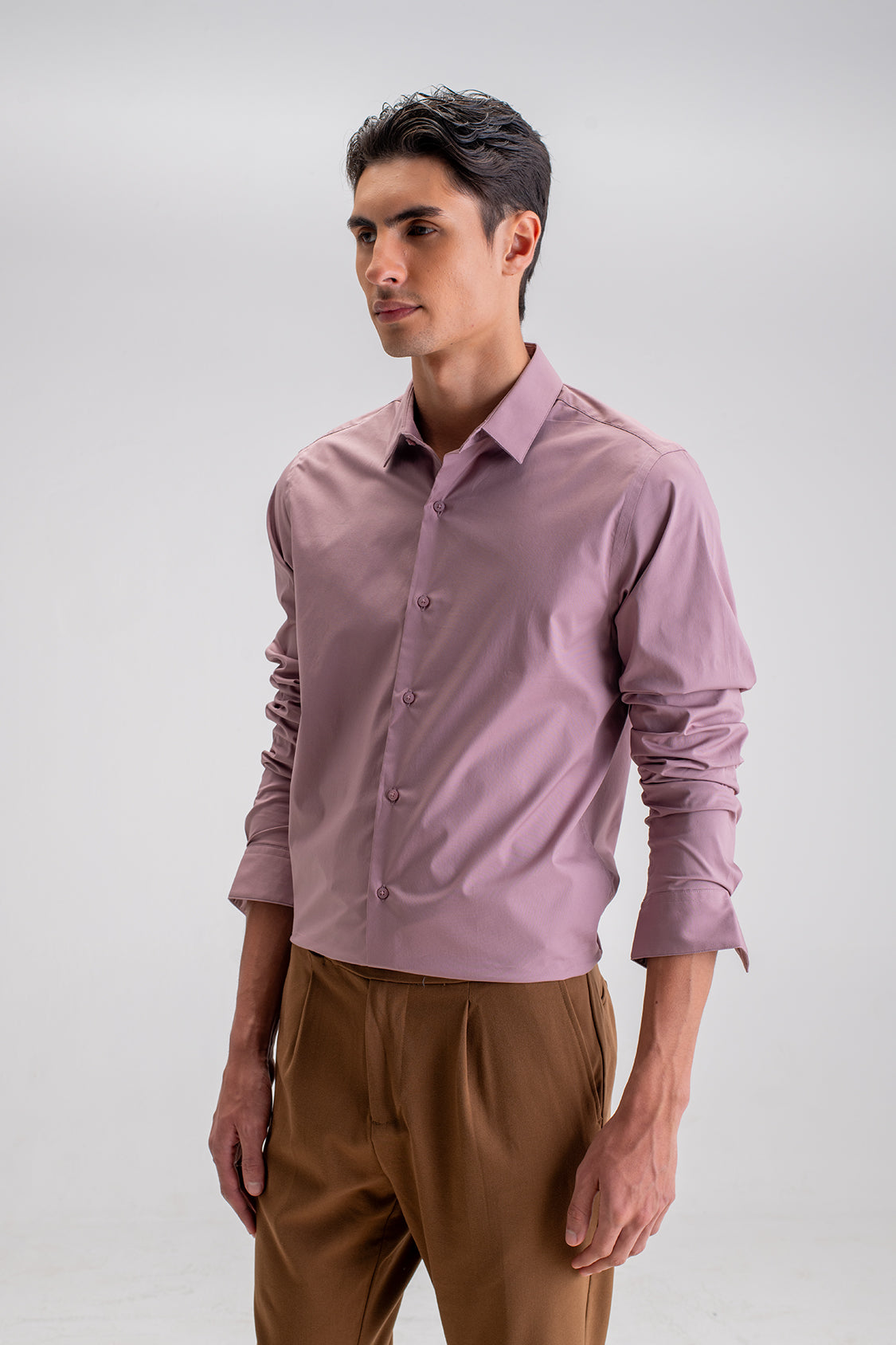 SLIM FIT CASUAL PLAIN SHIRT