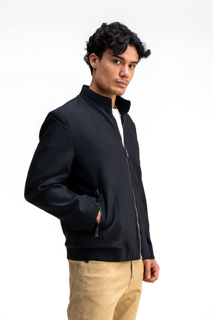 MANDARIN COLLAR PLAIN JACKET