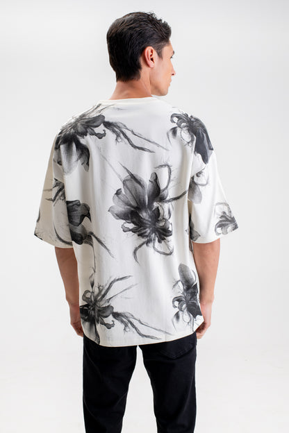 ALLOVER FLORAL PRINT OVERSIZED T-SHIRT