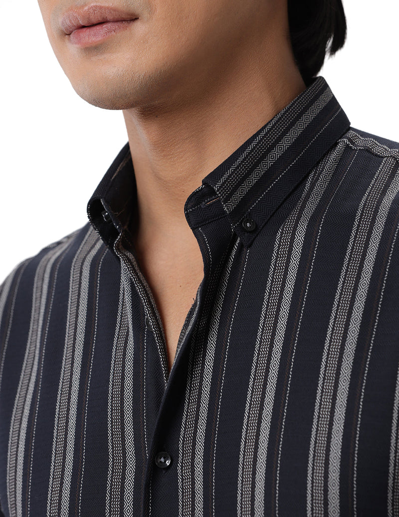 Slim Fit Formal Stripe Shirt