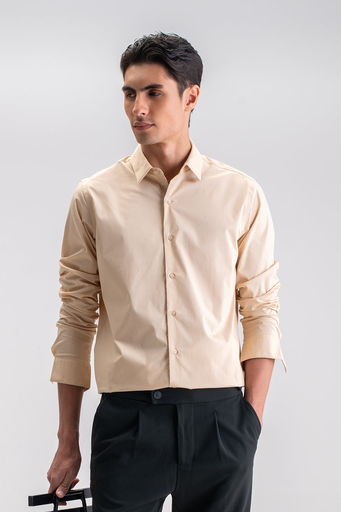 SLIM FIT CASUAL PLAIN SHIRT
