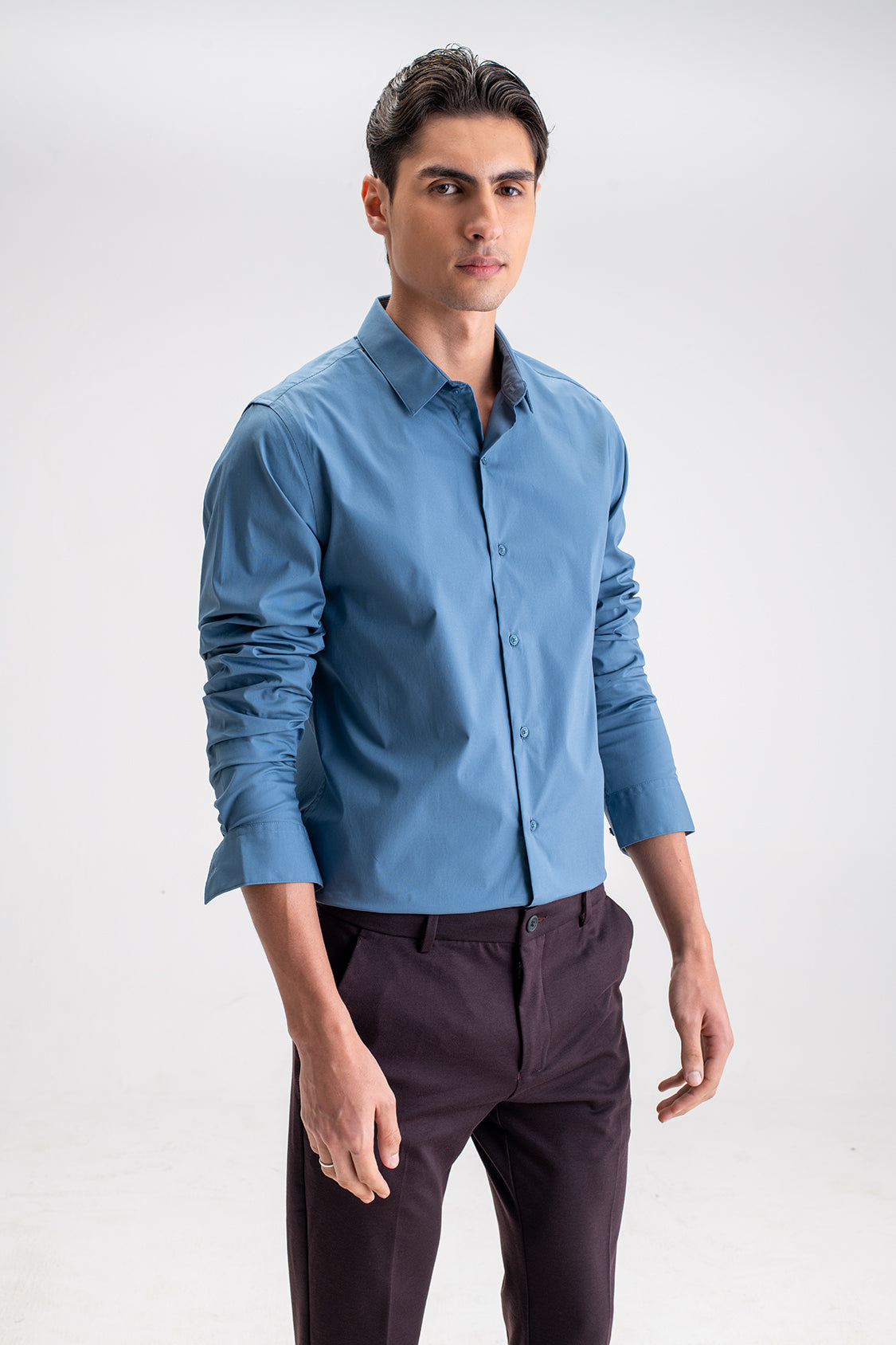SLIM FIT CASUAL PLAIN SHIRT