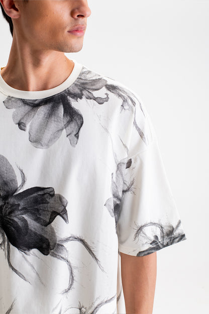 ALLOVER FLORAL PRINT OVERSIZED T-SHIRT