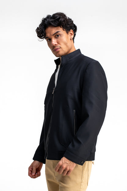 MANDARIN COLLAR PLAIN JACKET