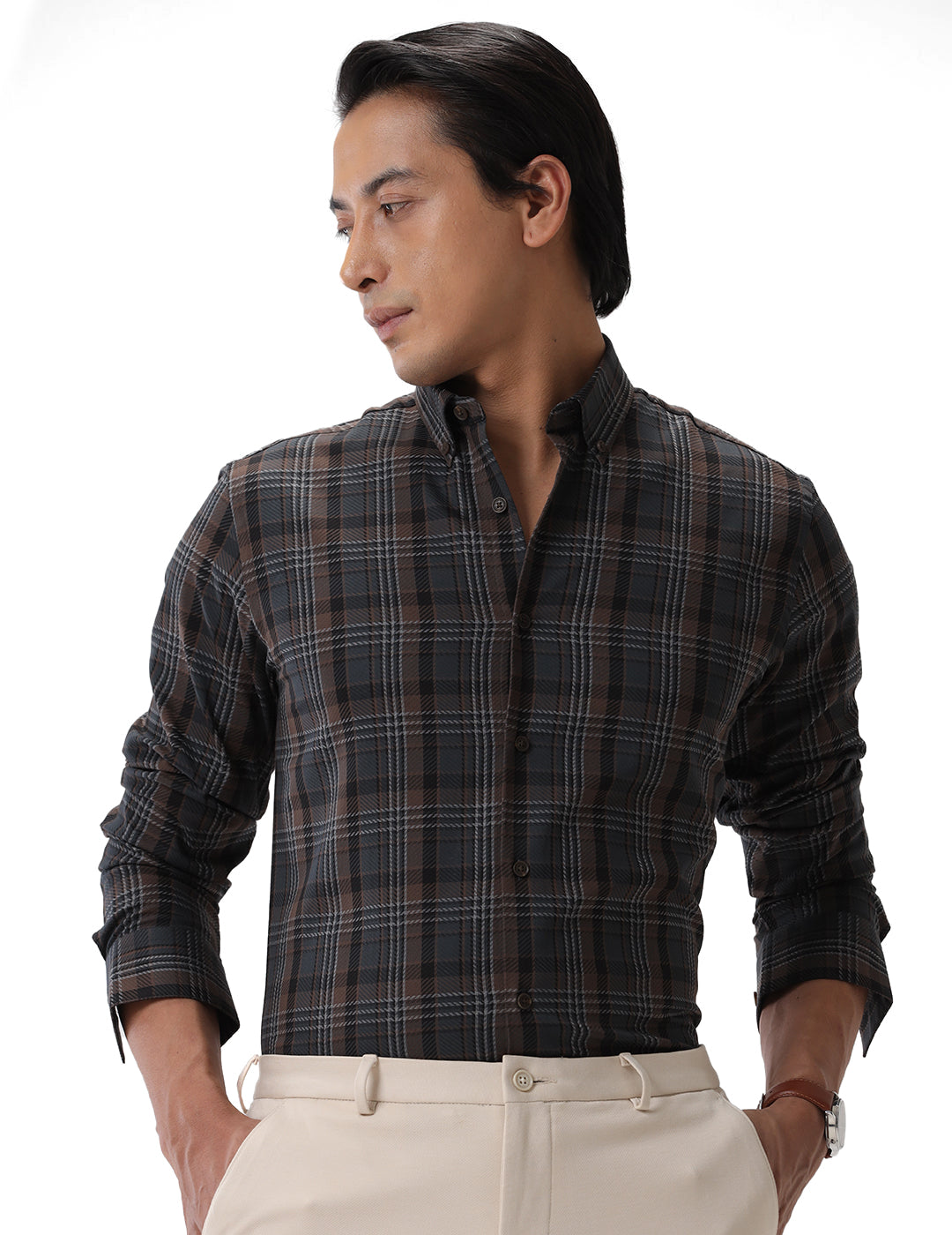 COTTON CHECKED CASUAL SHIRT