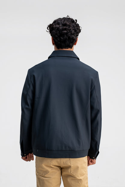 SPREAD COLLAR PLAIN JACKET