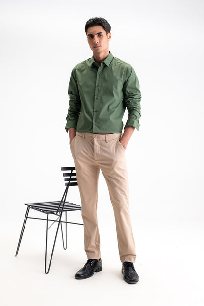 SLIM FIT CASUAL PLAIN SHIRT
