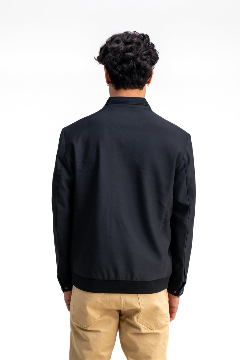 MANDARIN COLLAR PLAIN JACKET
