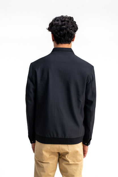 MANDARIN COLLAR PLAIN JACKET