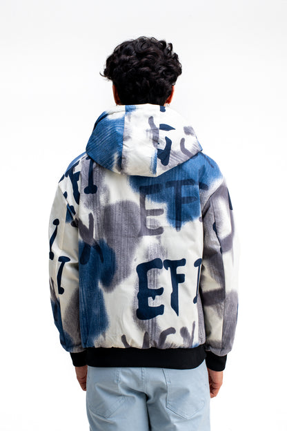 REVERSIBLE ABSTRACT PRINTED JACKET