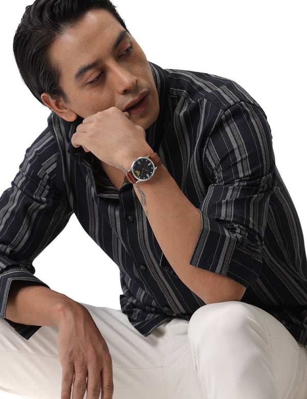 Slim Fit Formal Stripe Shirt