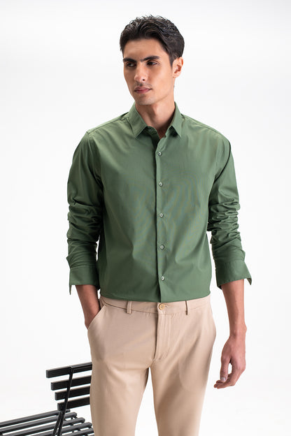SLIM FIT CASUAL PLAIN SHIRT