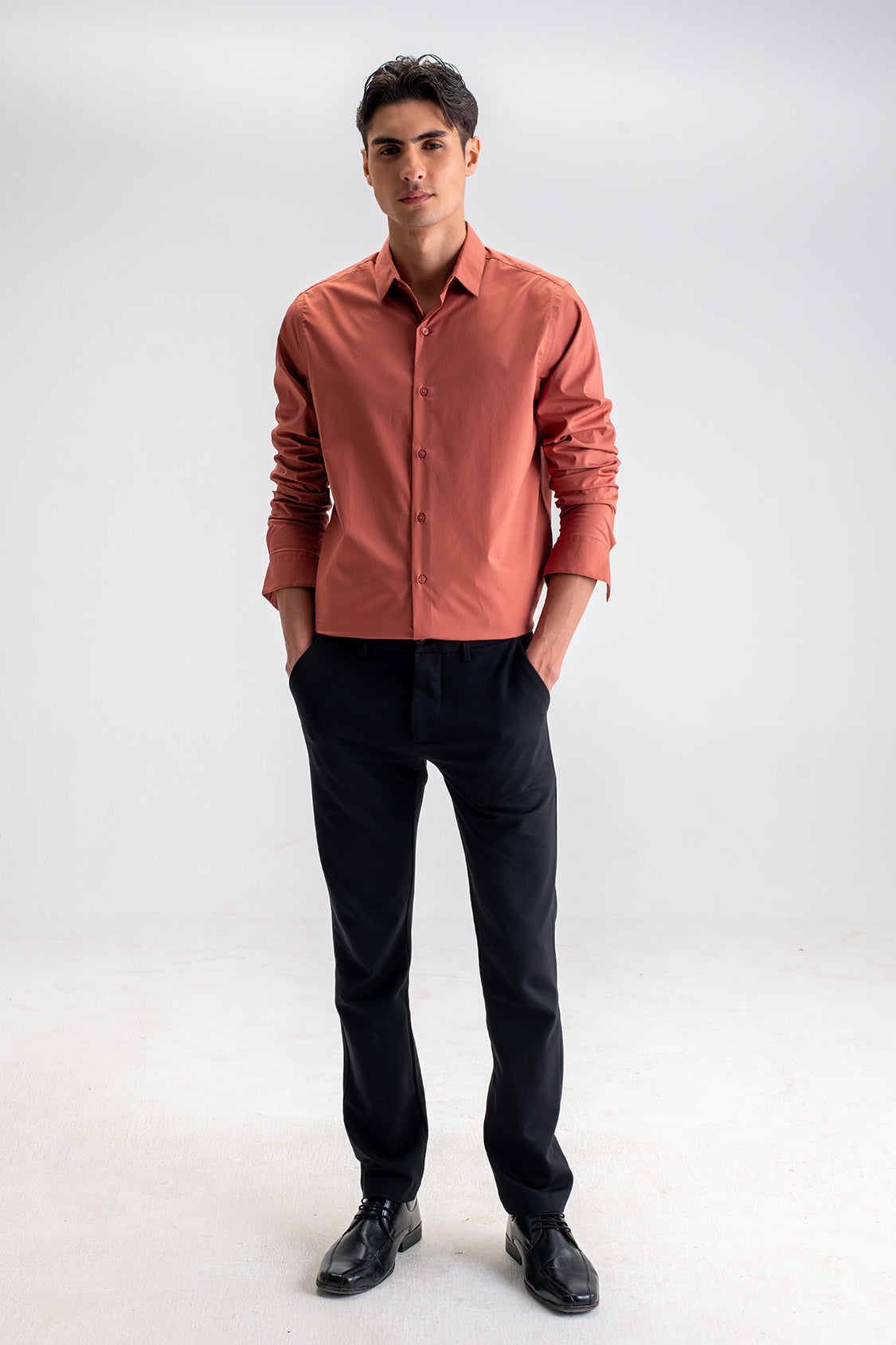 SLIM FIT CASUAL PLAIN SHIRT