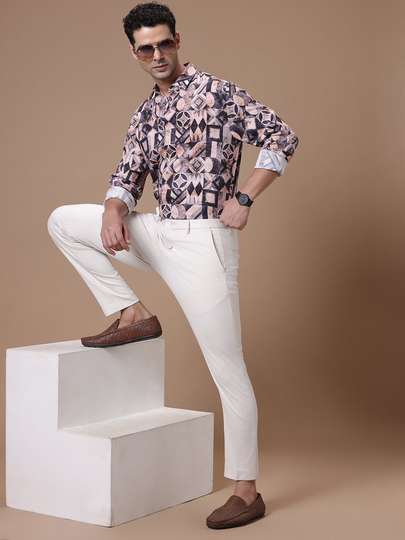 Knitted Slim Fit Ivory Formal Stretch Trouser (TAHLIA)