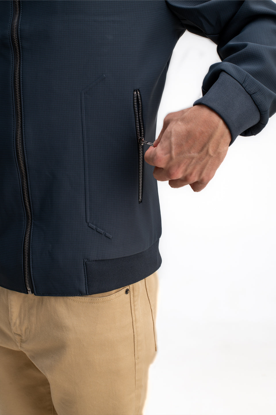 MANDARIN COLLAR PLAIN JACKET