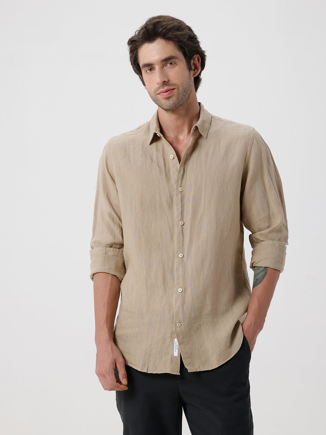 100% PURE LINEN FULL SLEEVE SHIRT