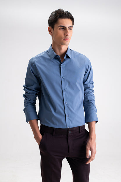 SLIM FIT CASUAL PLAIN SHIRT