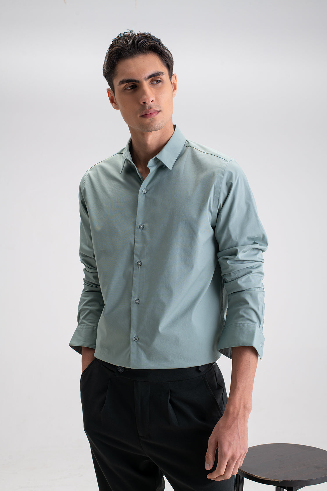 SLIM FIT CASUAL PLAIN SHIRT