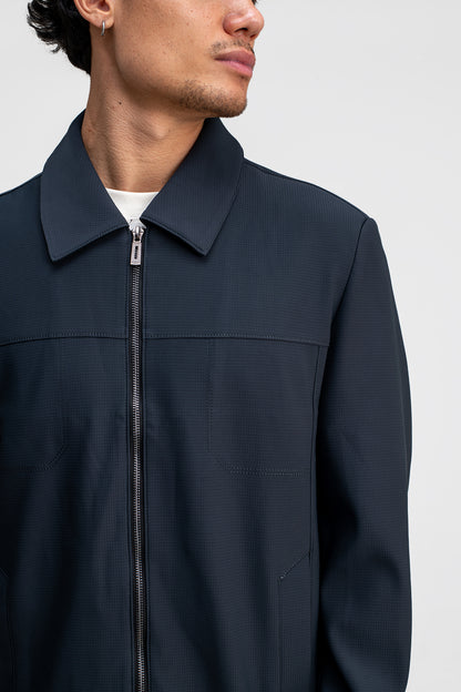 SPREAD COLLAR PLAIN JACKET