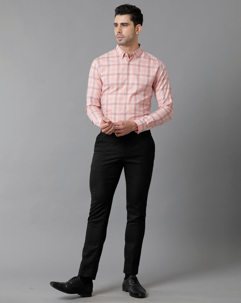 Men's Black Checkered Cotton Shirt