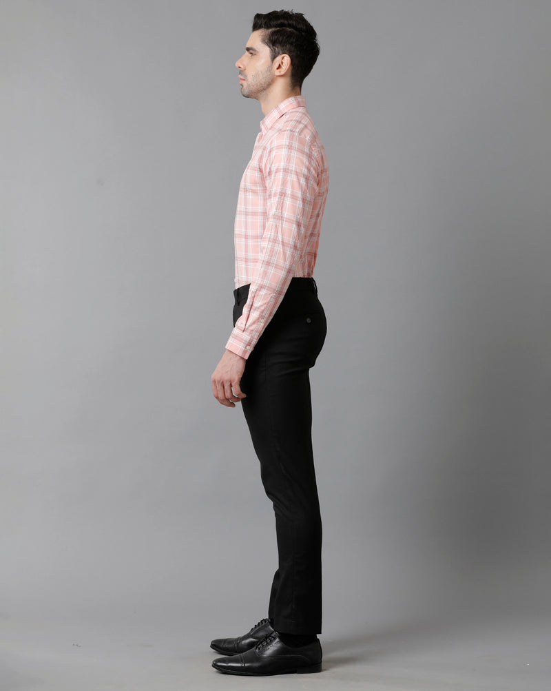 Men's Black Checkered Cotton Shirt