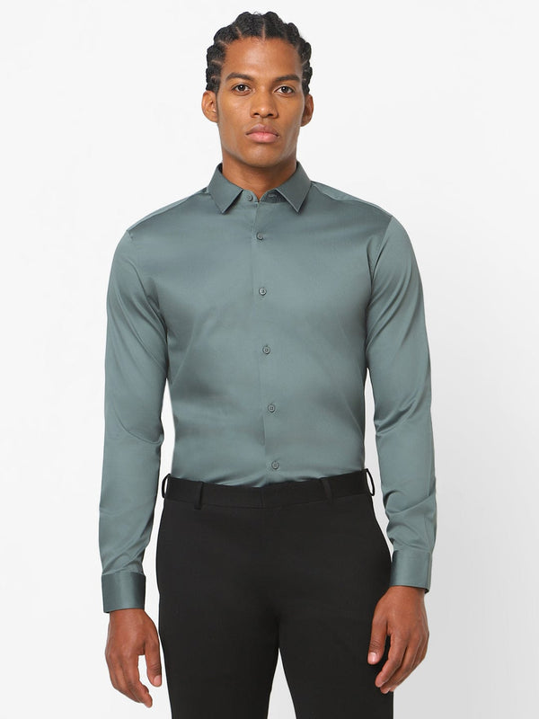 Men's Artichoke Green Solid Shirt