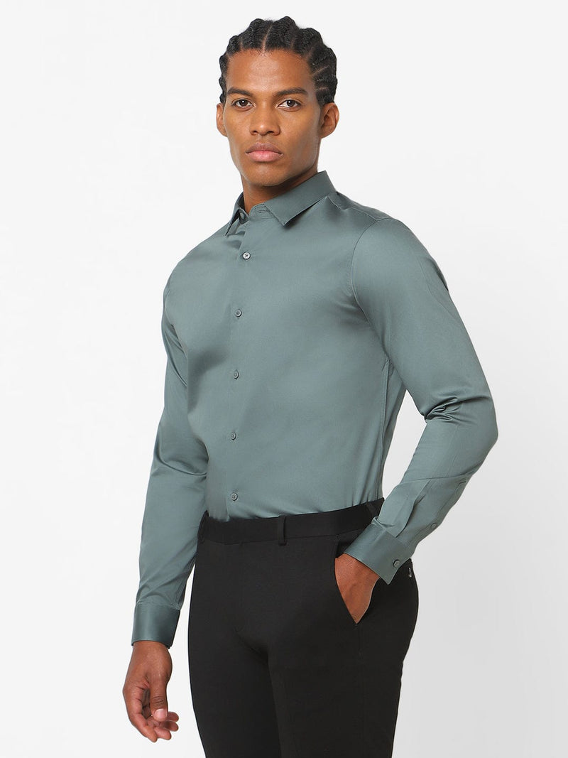 Men's Artichoke Green Solid Shirt