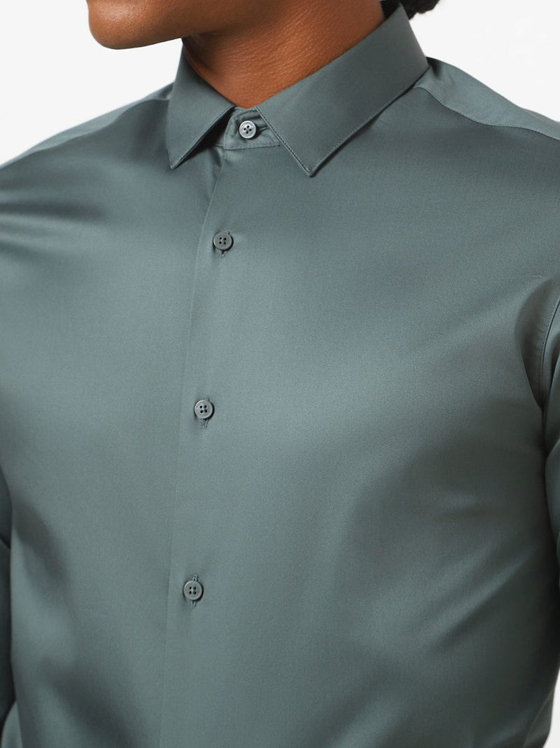 Men's Artichoke Green Solid Shirt