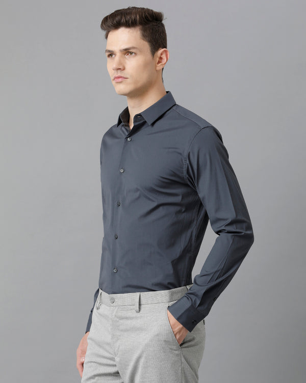Men's Charcoal Cotton Stretch Shirt