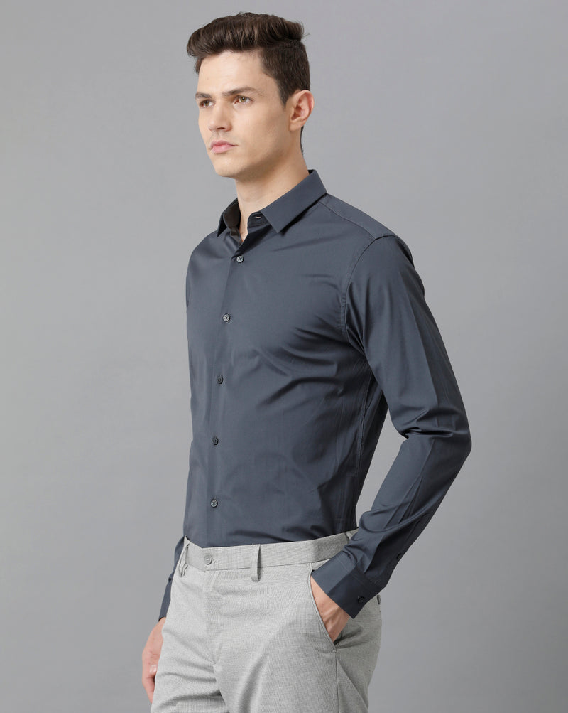 Men's Charcoal Cotton Stretch Shirt