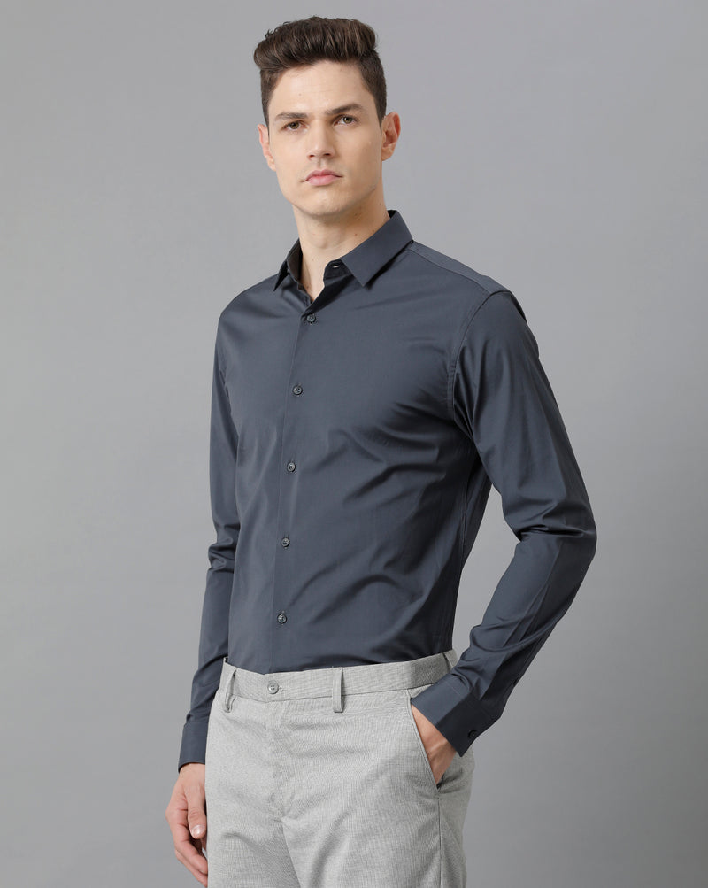 Men's Charcoal Cotton Stretch Shirt