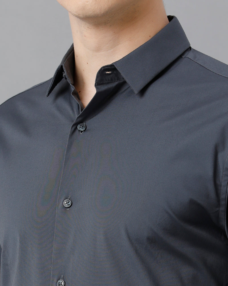 Men's Charcoal Cotton Stretch Shirt