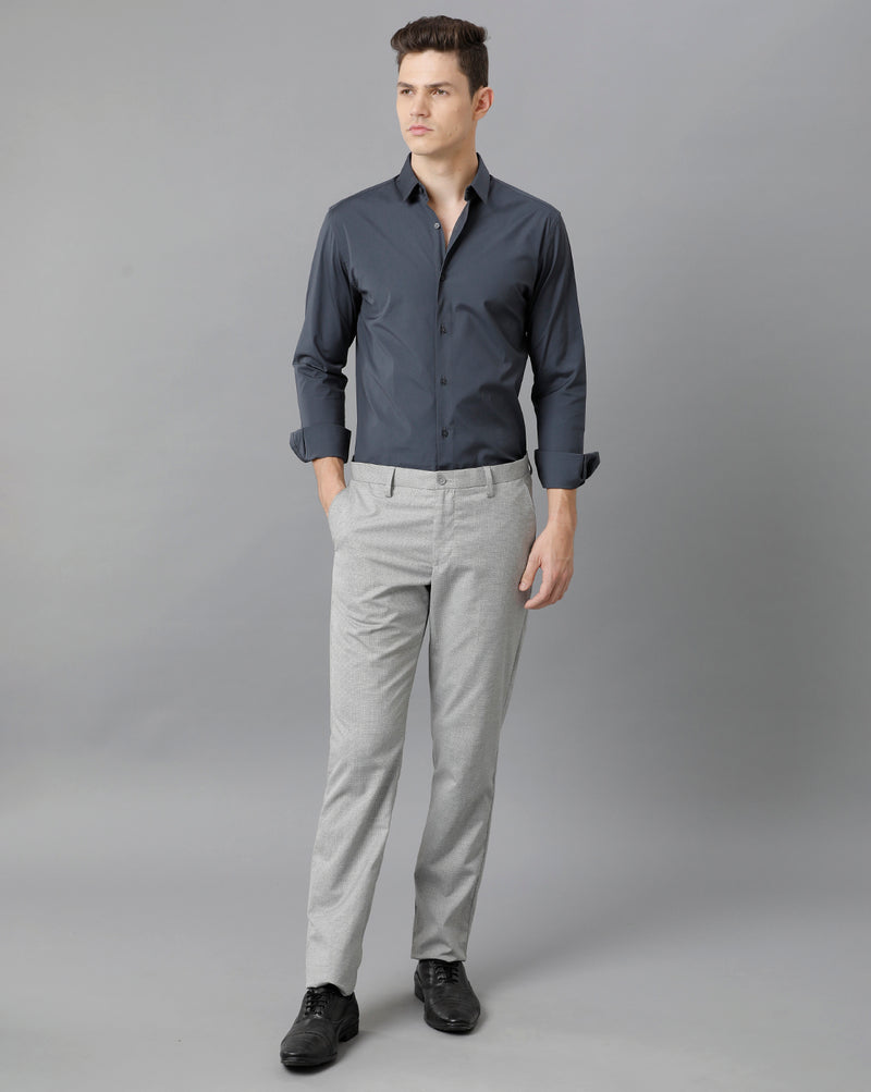 Men's Charcoal Cotton Stretch Shirt