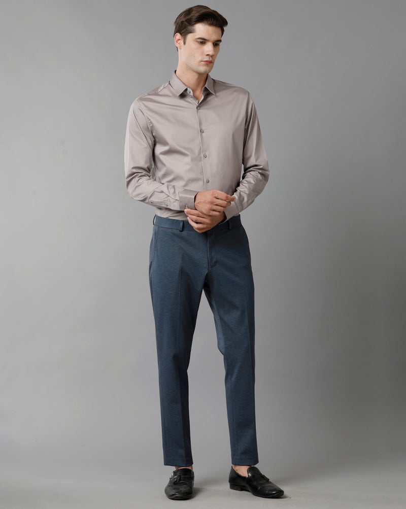 Men's Dark Grey Cotton Stretch Shirt