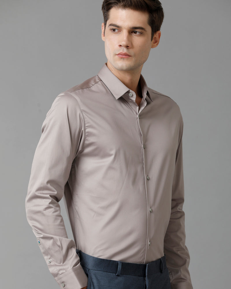 Men's Dark Grey Cotton Stretch Shirt