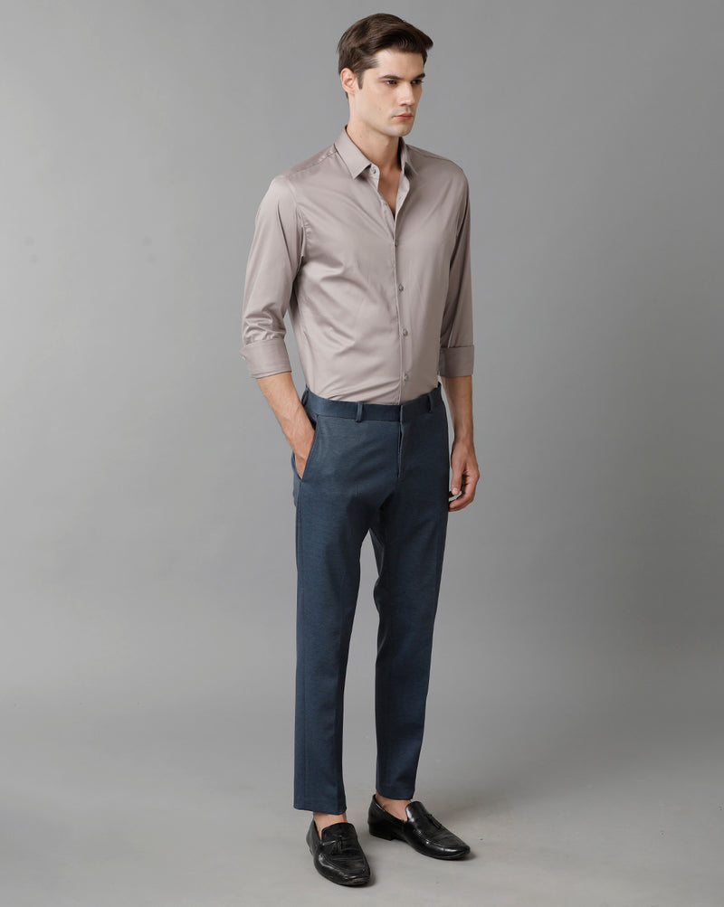 Men's Dark Grey Cotton Stretch Shirt
