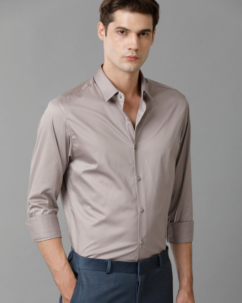Men's Dark Grey Cotton Stretch Shirt