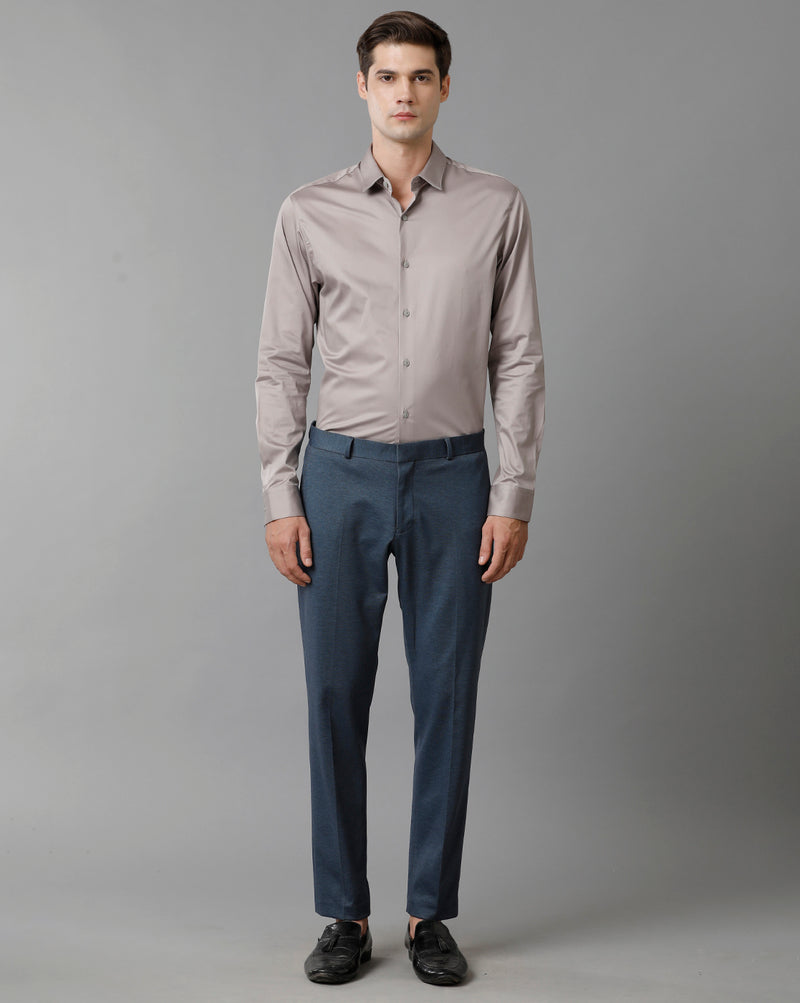 Men's Dark Grey Cotton Stretch Shirt