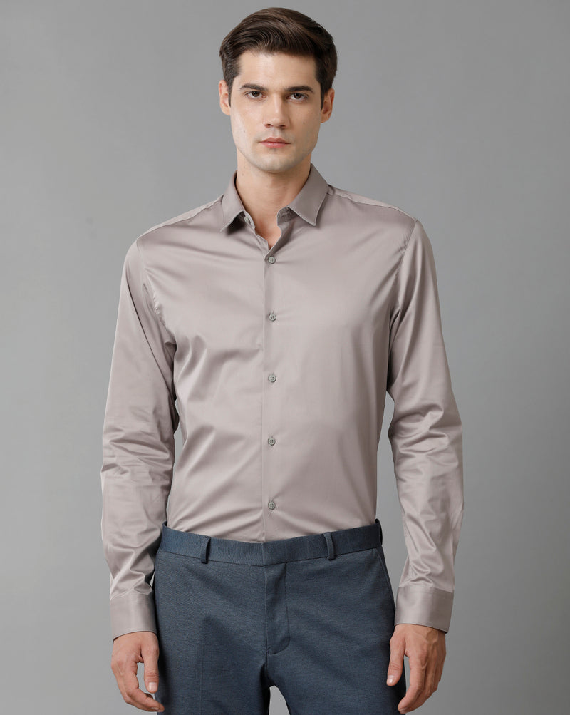 Men's Dark Grey Cotton Stretch Shirt
