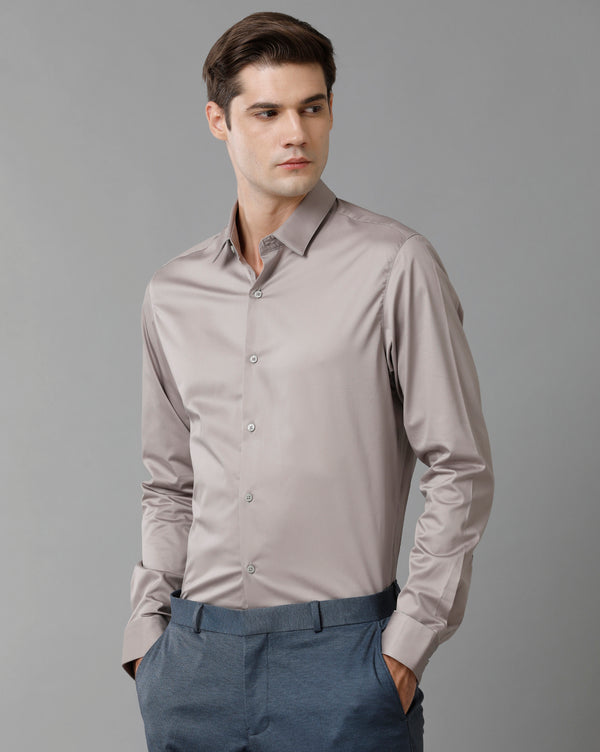 Men's Dark Grey Cotton Stretch Shirt
