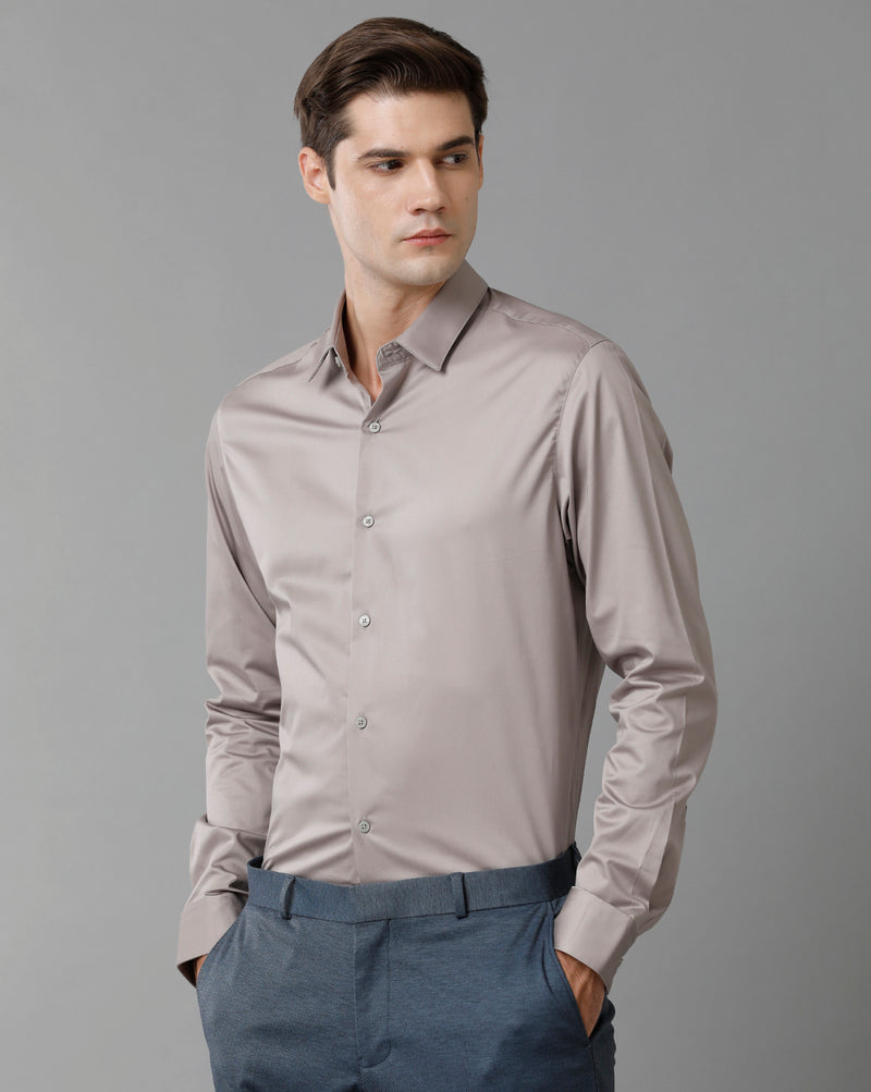 Men's Dark Grey Cotton Stretch Shirt