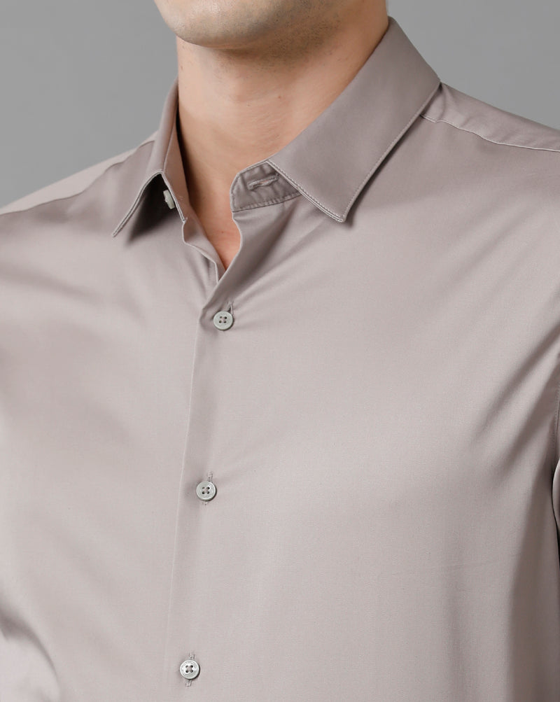 Men's Dark Grey Cotton Stretch Shirt