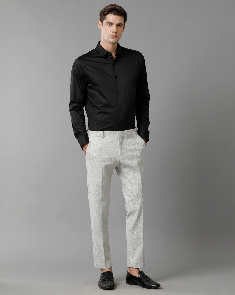 Men's Jet Black Cotton Stretch Shirt