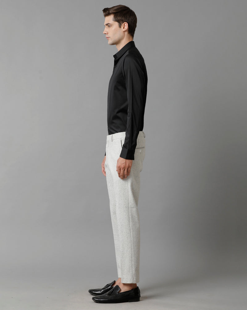 Men's Jet Black Cotton Stretch Shirt