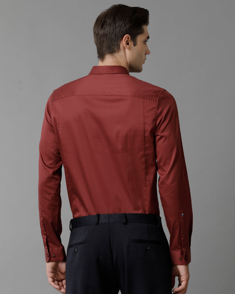 Men's Oxyblood Red Cotton Stretch Shirt
