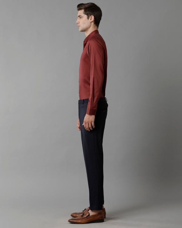 Men's Oxyblood Red Cotton Stretch Shirt